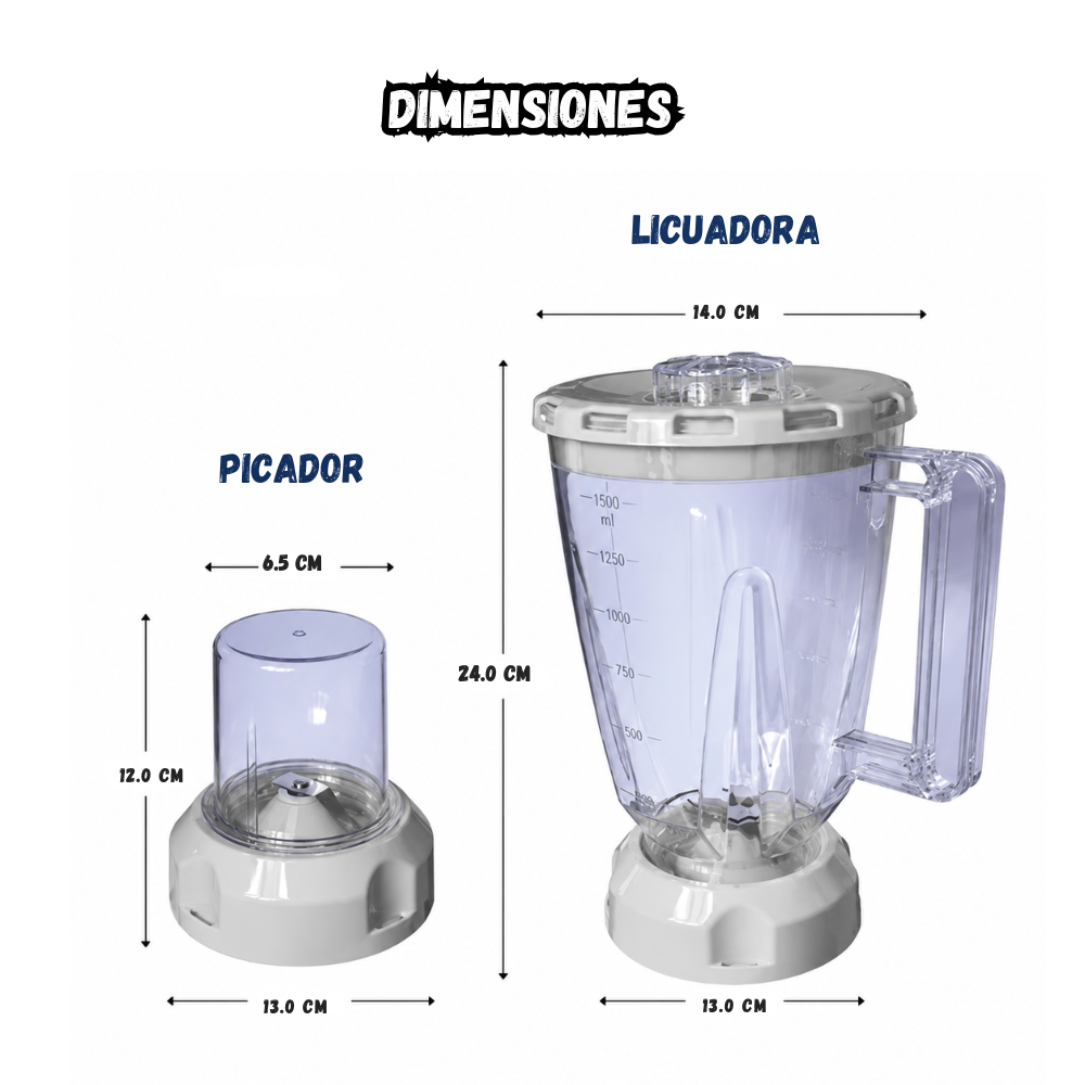 Repuesto Vaso De Licuadora 1,5 lts y Picador Plastico