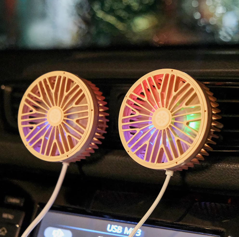 Ventilador Portatil 360° Luz Rgb Cable Usb Veloz 3 Niveles