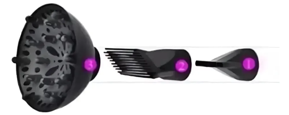 Secador De Pelo Bopai 4000w Bp5500 Más Difusores Color Negro
