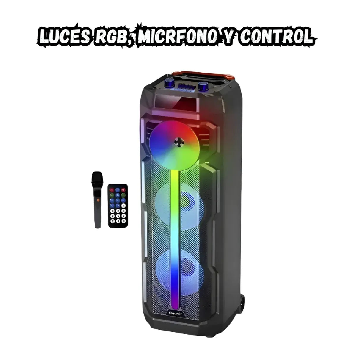 Parlante Con Microfono Inalambrico Bluetooth y Luces Rgb Gd-2896
