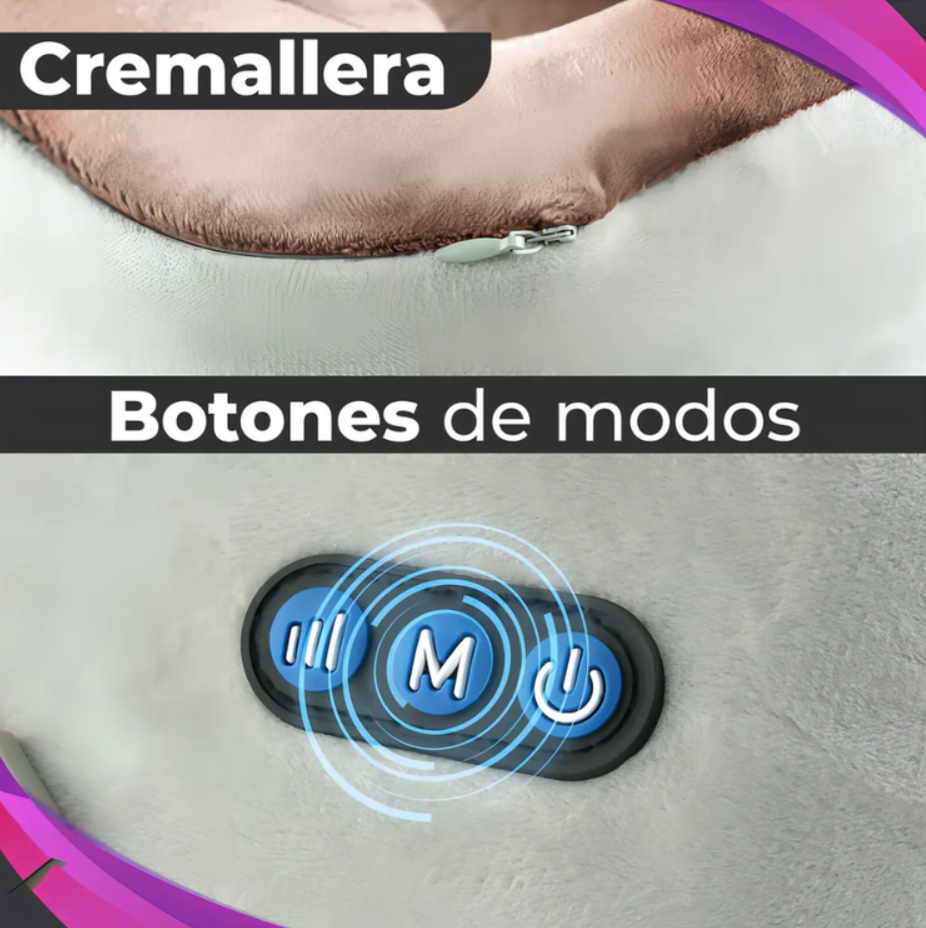 Almohada Masajeadora Cervical Cuello Viaje Recargable Calor Blanco 5v