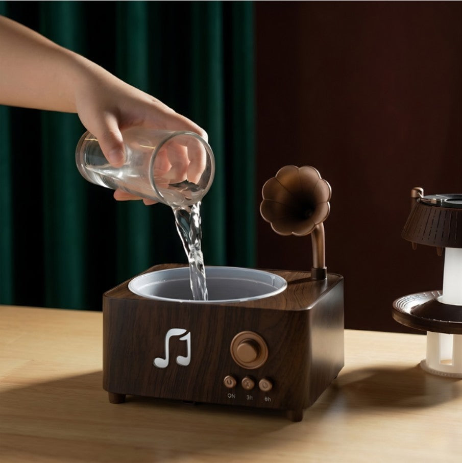 Humidificador Difusor Tocadiscos Lluvia Mas Esencia
