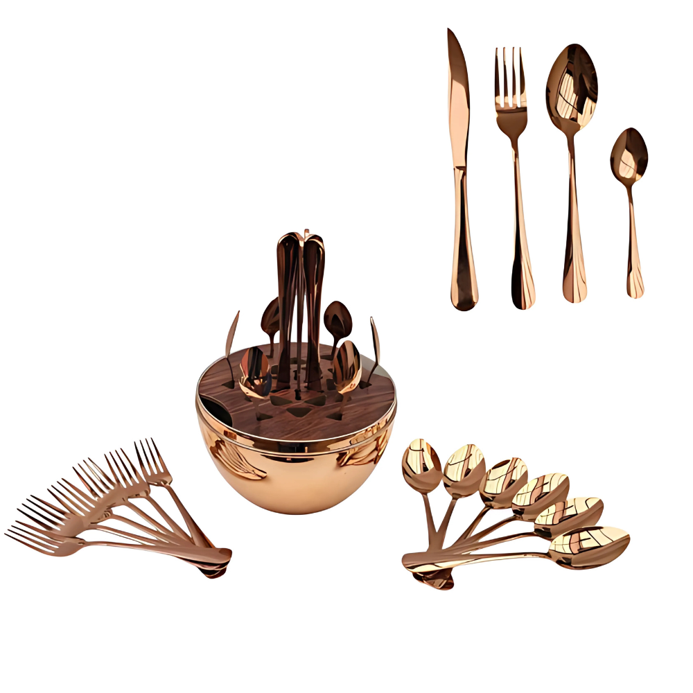 Juego De Cubiertos 24pcs Acero Inoxidable Estuche Huevo