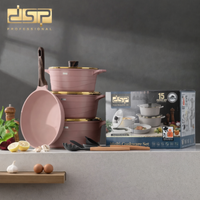 Set Juego De Ollas Con Utensilios De Cocina Multiusos 15 Piezas