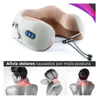 Almohada Masajeadora Cervical Cuello Viaje Recargable Calor Blanco 5v