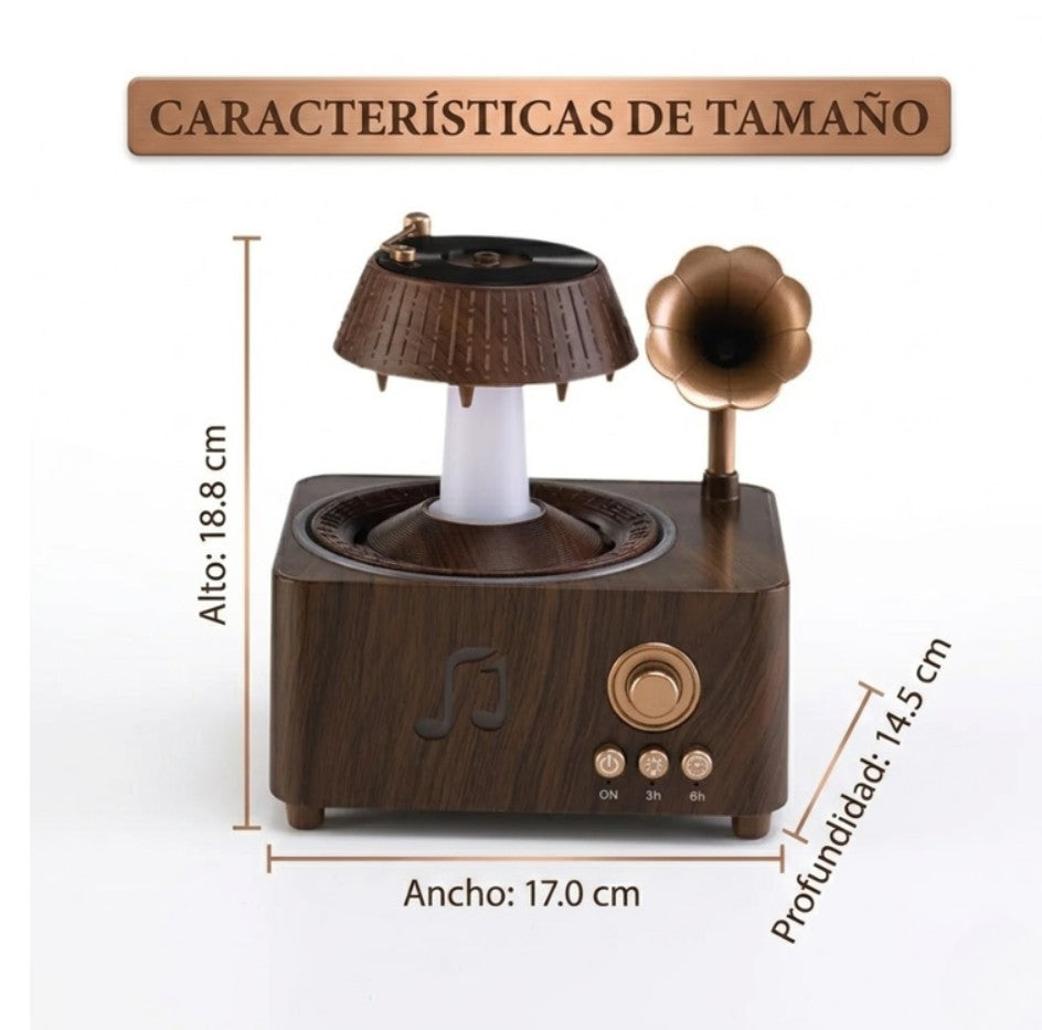 Humidificador Difusor Tocadiscos Lluvia Mas Esencia