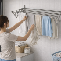 Tendero Telescópico de Pared Plegable Diseño Compacto y Elegante