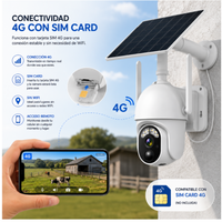 Camara Vigilancia Autonoma Solar 4g - App Ubox Color Blanco