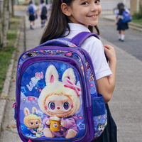 Maleta Infantil Labubu Con Alumbrado  Lonchera y Cartuchera