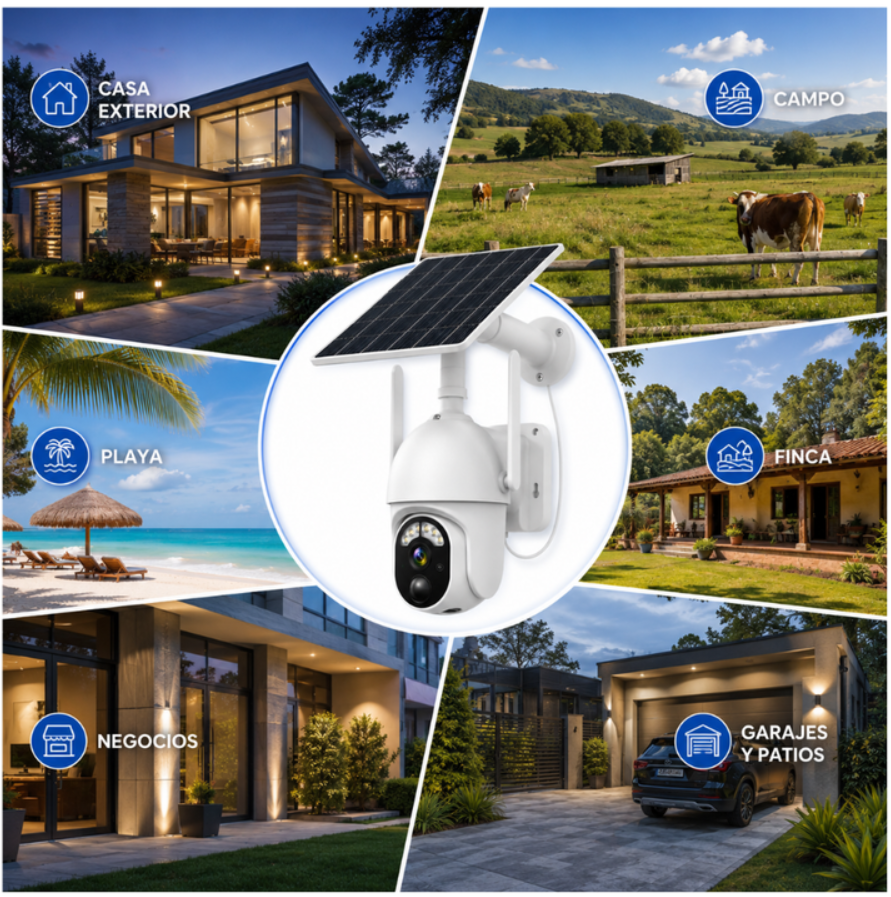 Camara Vigilancia Autonoma Solar 4g - App Ubox Color Blanco