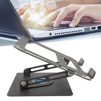 Soporte Laptop Ajustable Metal Base Antideslizante Tablet Gris Oscuro