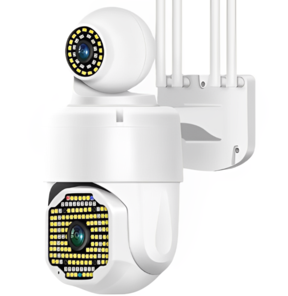 Cámara De Seguridad 2 Lentes Roboticos 360° 4 Antenas 3mp Ip