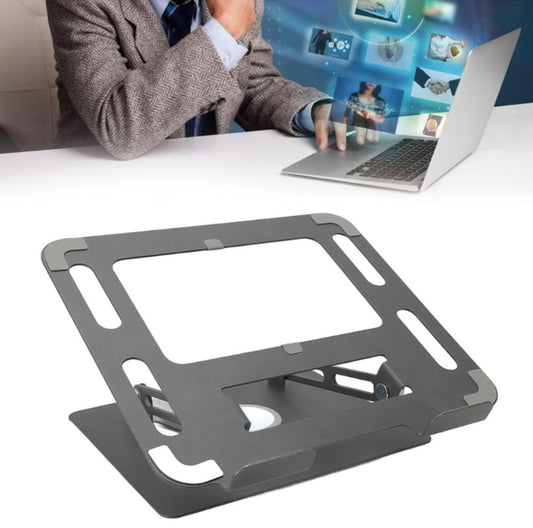Soporte Laptop Ajustable Metal Base Antideslizante Tablet Gris Oscuro
