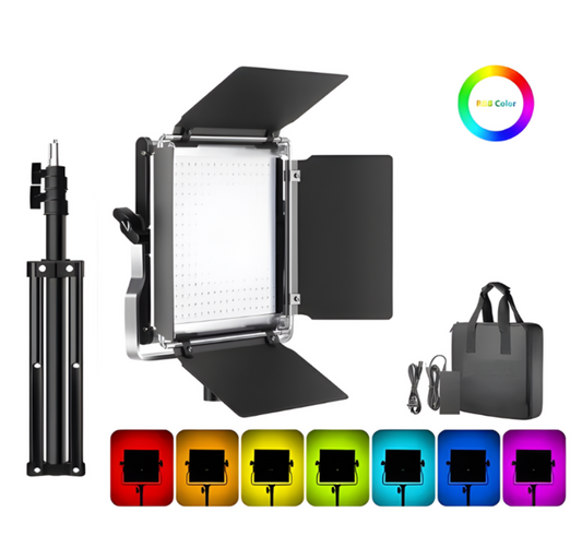 Panel Luz Led Para Estudio Profesional Rgb 660 Pro Mas Tripode 2M