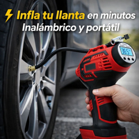 Compresor De Aire Digital Inflador De Llantas Automático Q21 Rojo 36v
