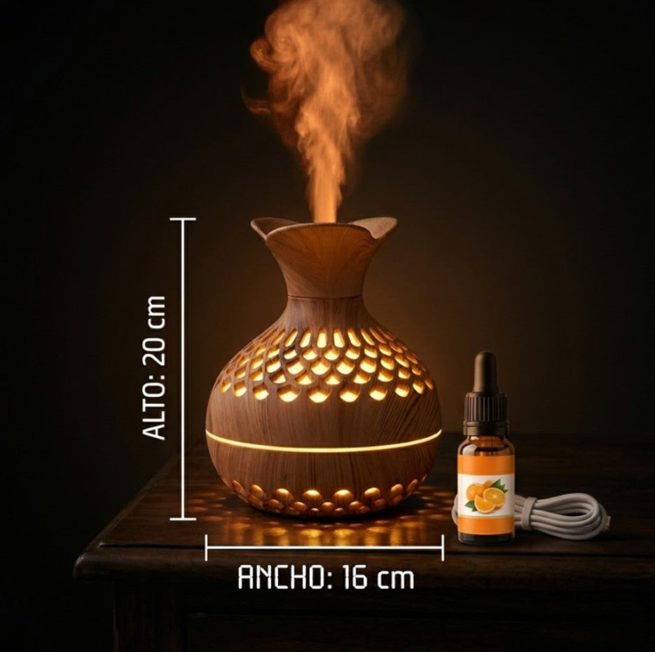 Humidificador Difusor Ultrasónico Jarrón Florero Mas Esencia