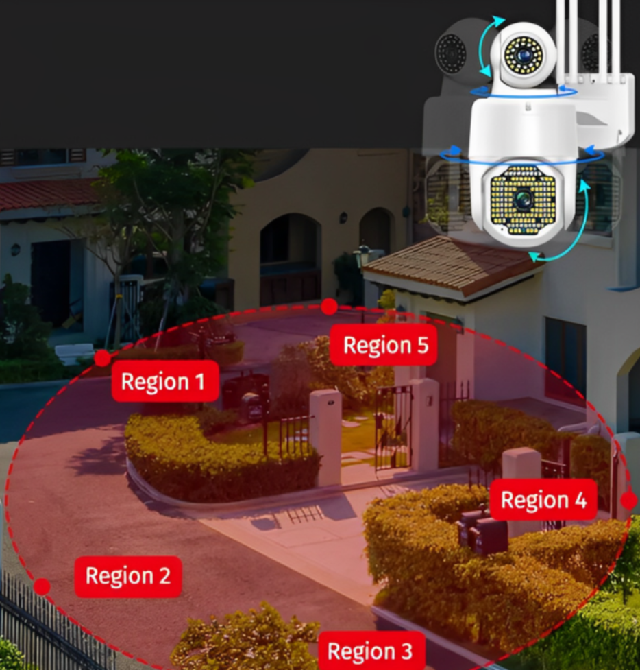 Cámara De Seguridad 2 Lentes Roboticos 360° 4 Antenas 3mp Ip