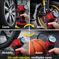 Compresor De Aire Digital Inflador De Llantas Automático Q21 Rojo 36v