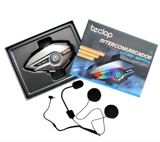 Intercomunicador Bluetooth Para Moto Y30 Max Iluminacion Rgb