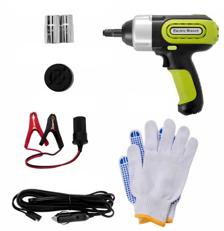Kit Gato Eléctrico 5en1 Llave Impacto + Iniciador + Inflador