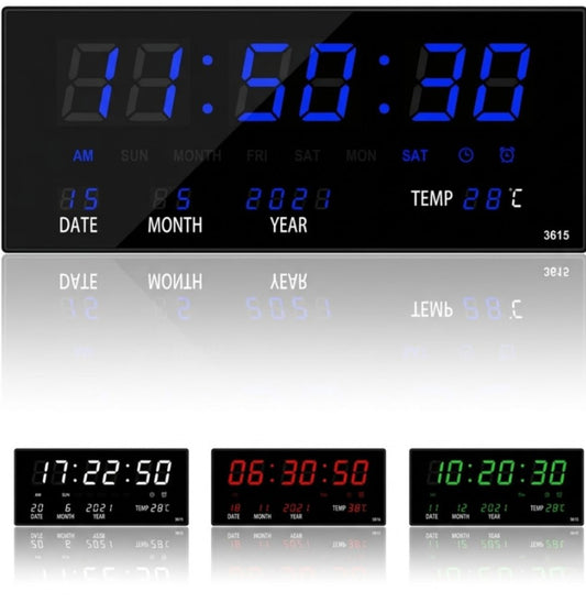 Reloj Led Digital Grande Gimnasio Oficina Pared 36cm Sensor
