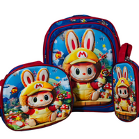 Maleta Para Niño Diseño Unico Alumbrado Mas Cartuchera y Lonchera