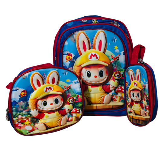 Maleta Para Niño Diseño Unico Alumbrado Mas Cartuchera y Lonchera