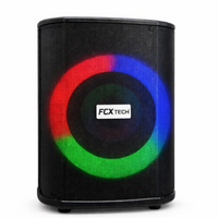 Parlante Bluetooth 8 Pulgadas Recargable Luces Rgb Fm Usb Negro 110v