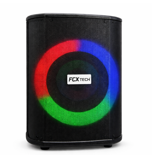 Parlante Bluetooth 8 Pulgadas Recargable Luces Rgb Fm Usb Negro 110v