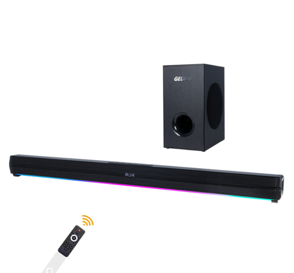 Barra de Sonido Bluetooth con Subwoofer Potente Luces LED RGB