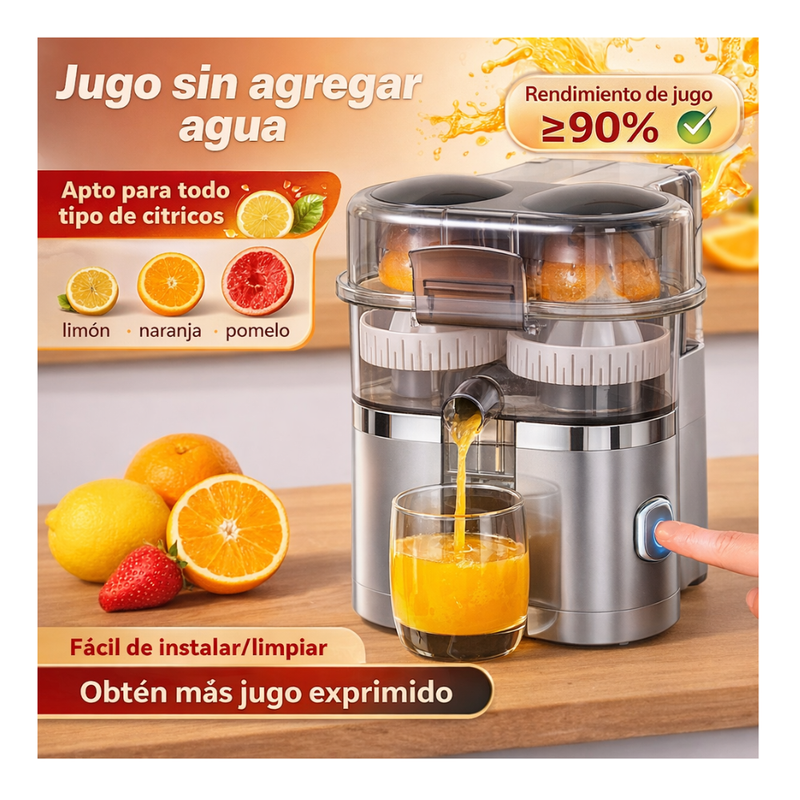 Exprimidor De Naranjas Eléctrico Automático Extractor Doble Negro 110v