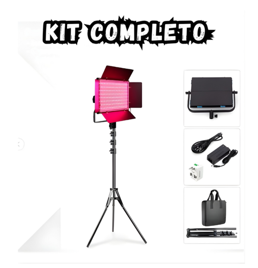 Panel Luz Led Para Estudio Profesional Rgb 660 Pro Mas Tripode 2M