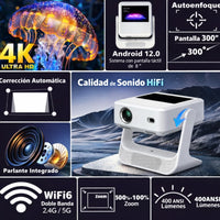 "Proyector Smart Android 12 Pantalla Táctil 8'' 4k Wifi A2pro Proyector 110v "