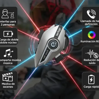 Intercomunicador Bluetooth Para Moto Y30 Max Iluminacion Rgb