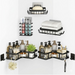 Set 5 Organizadores Ducha Baño Negro Mate Sin Taladro