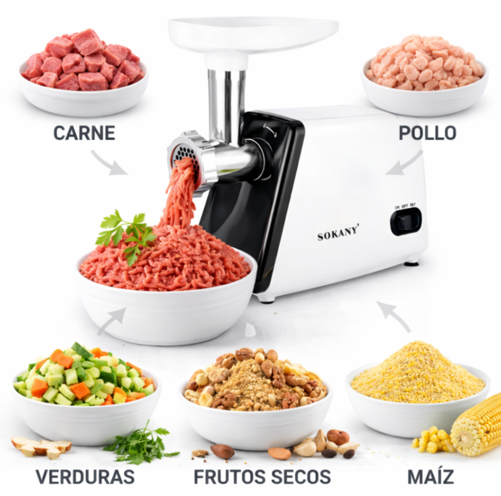 "Molino De Carne Eléctrico 2500w Alta Potencia Acero Inoxidab 110-240 "