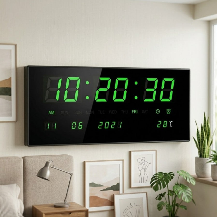Reloj Led Digital Grande Gimnasio Oficina Pared 36cm Sensor