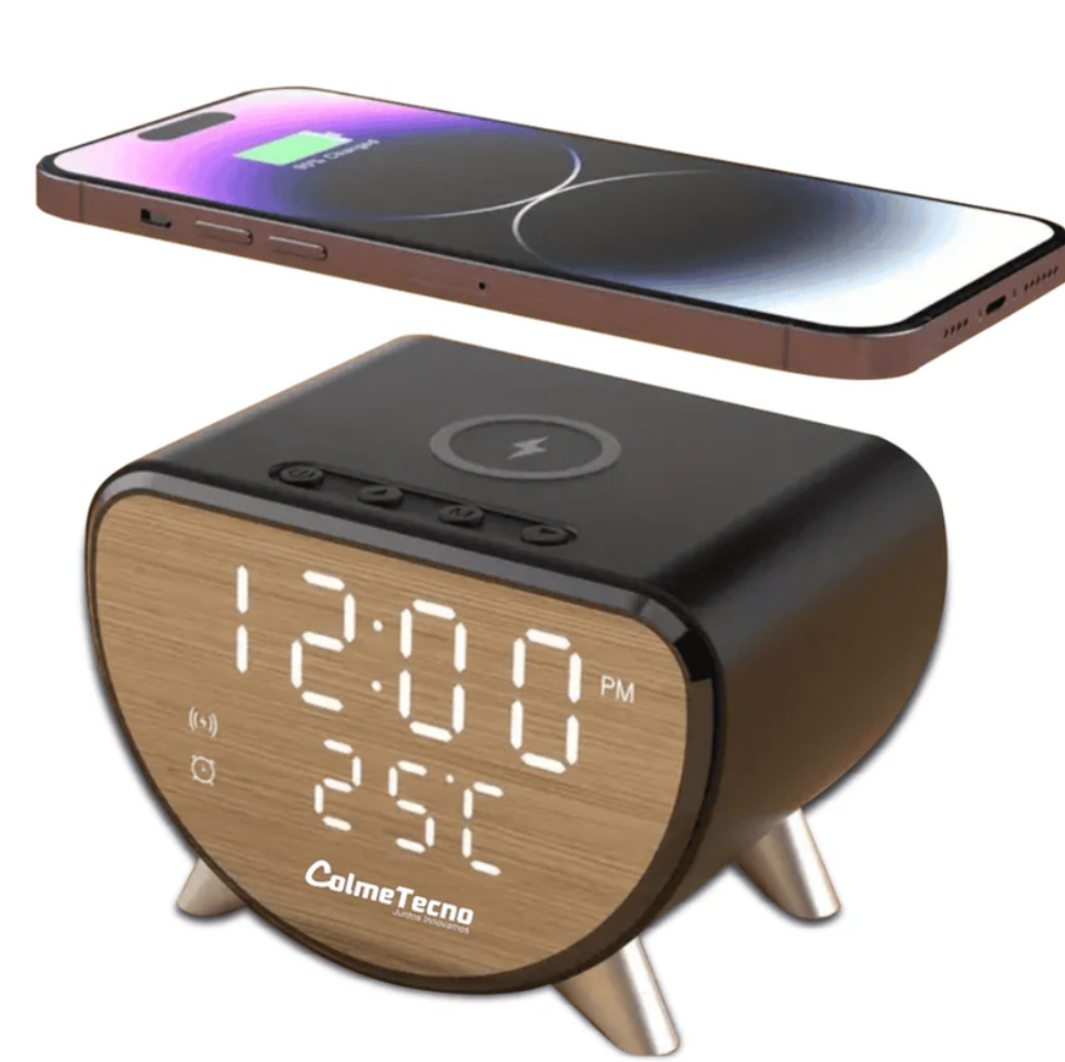 Reloj Despertador Dual Con Carga Inalámbrica 15w Ay-023