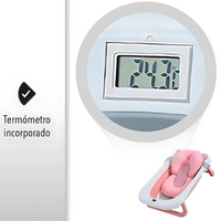 Bañera Tina Plegable Con Termómetro Y Cojín Bebe En Silicona