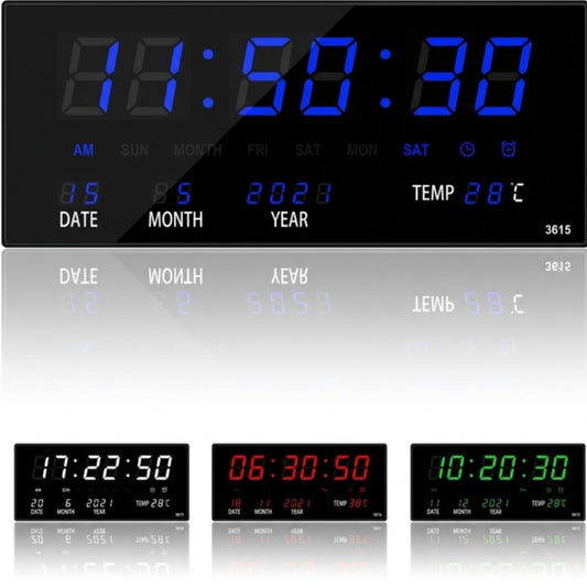 Reloj Led Digital Grande Gimnasio Oficina Pared 36cm Sensor