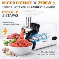 "Molino De Carne Eléctrico 2500w Alta Potencia Acero Inoxidab 110-240 "