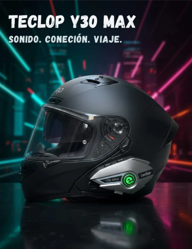 Intercomunicador Bluetooth Para Moto Y30 Max Iluminacion Rgb