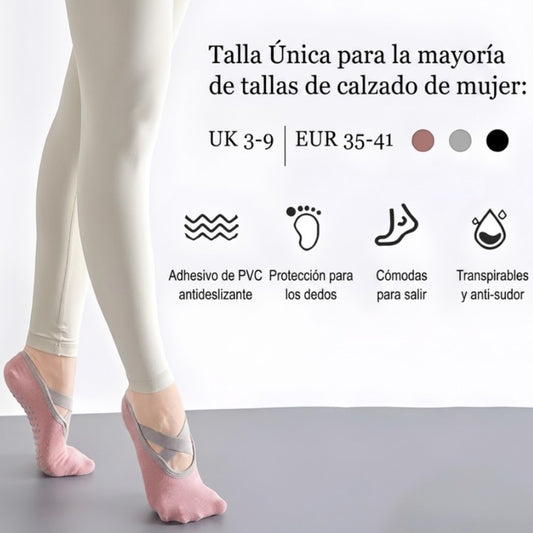 Medias Yoga Pilates Antideslizantes Profesionales De Agarre