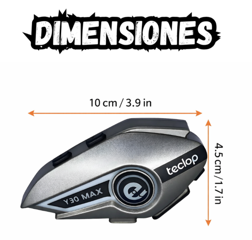 Intercomunicador Bluetooth Para Moto Y30 Max Iluminacion Rgb