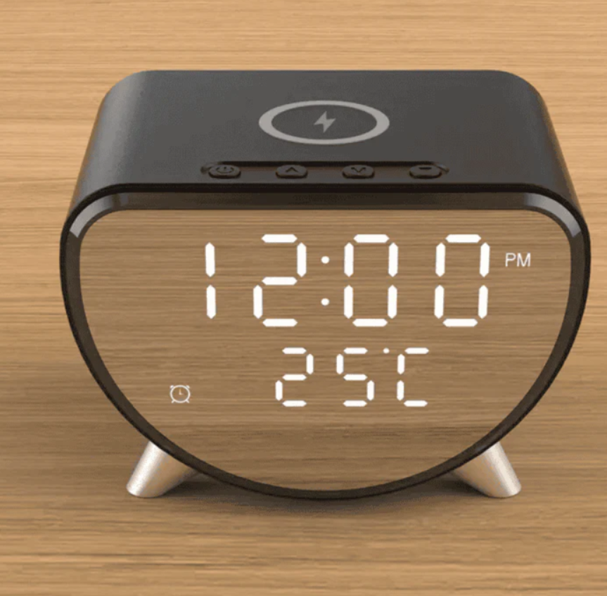 Reloj Despertador Dual Con Carga Inalámbrica 15w Ay-023