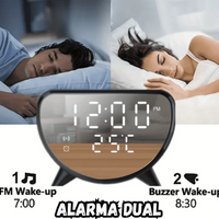 Reloj Despertador Dual Con Carga Inalámbrica 15w Ay-023