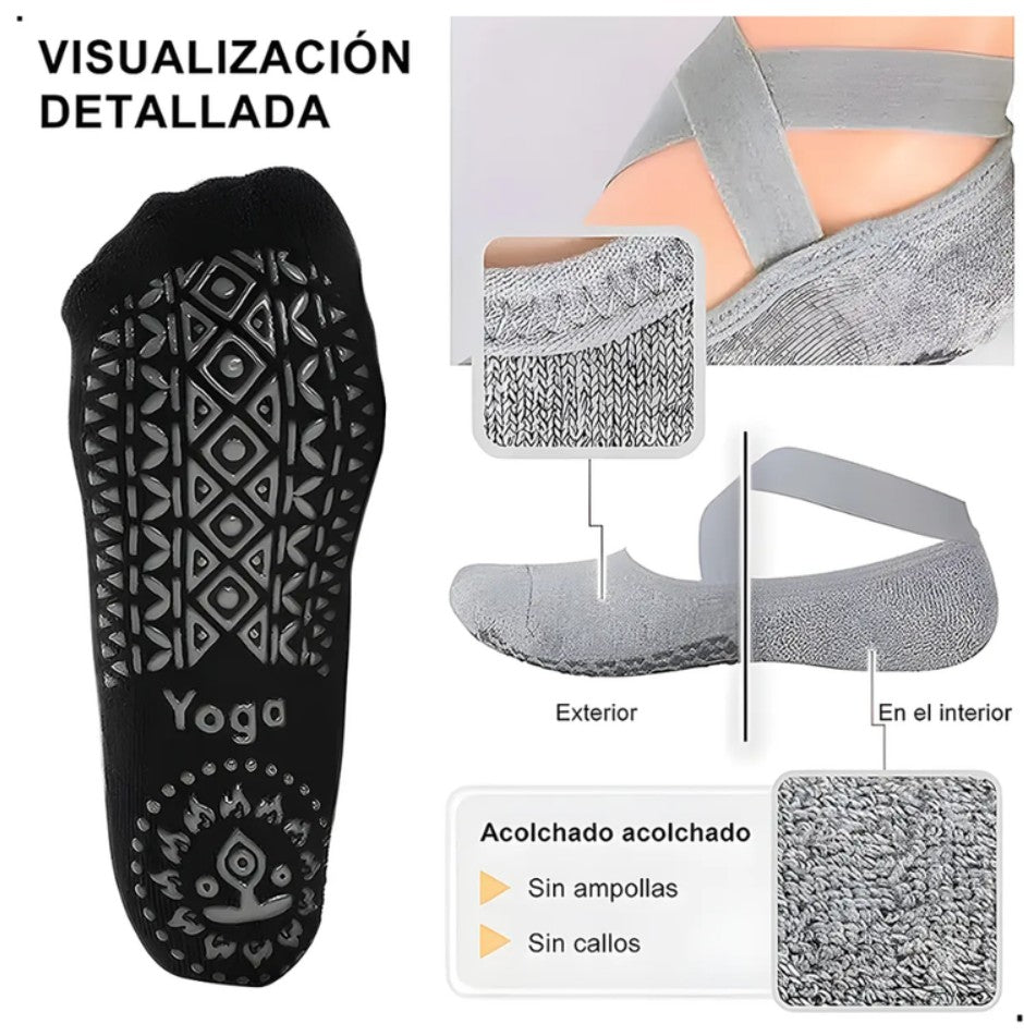Medias Yoga Pilates Antideslizantes Profesionales De Agarre