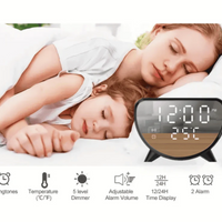 Reloj Despertador Dual Con Carga Inalámbrica 15w Ay-023