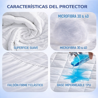 Protector De Colchón Impermeable Cama King 2x2mts Microfibra Blanco Rayas King