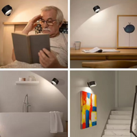 "Lampara Pared Led Giratoria 360° Recargable Magnetica "